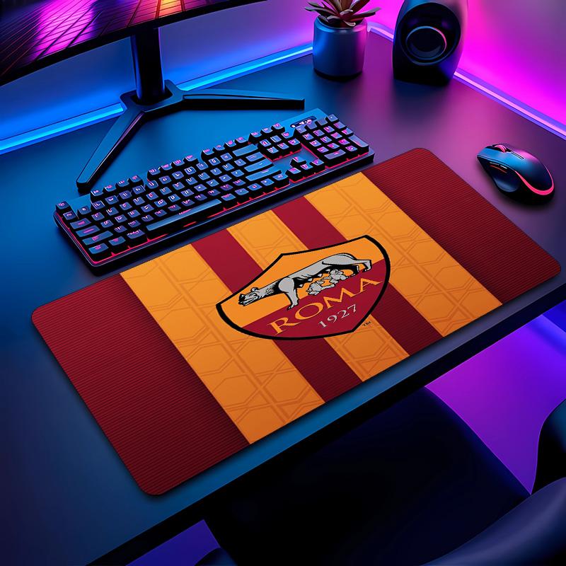 Tappetino per Mouse con Motivo Calcio AS Roma No?Tappetino Mouse da Gioco Antiscivolo con Base in Gomma per Scrivania Ufficio Casa