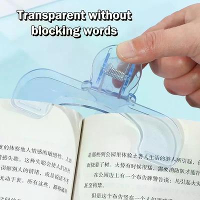 2/3PCS Transparent Plastic Book Clip With Stand Reading Aid Fixed Book Clip File Bookmark Stationery School Supplies