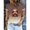 Women's Casual Top Fashion Animal Print Short Sleeve Crew Neck Pullover T-Shirts Women’s