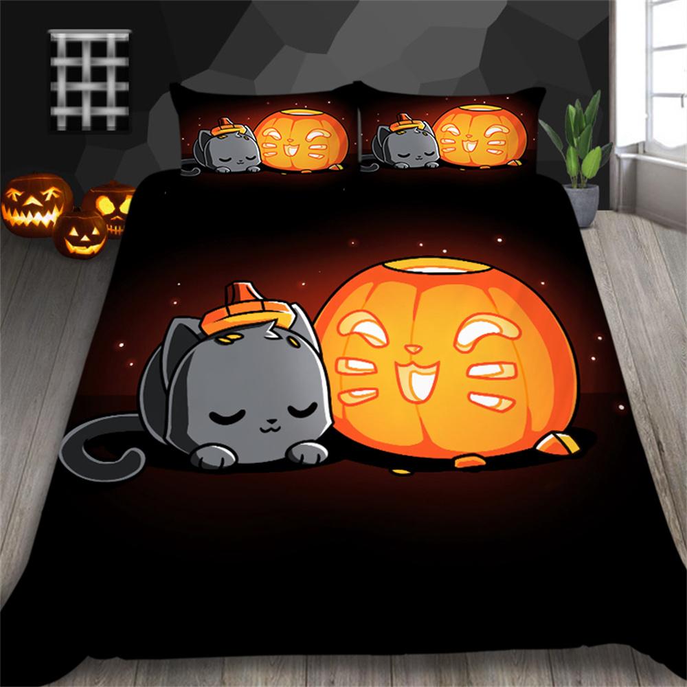 Halloween Duvet Cover Set Fashion Bedding Cover Suit King Size Bedding Teen Adluts Breathable Bedding Cover