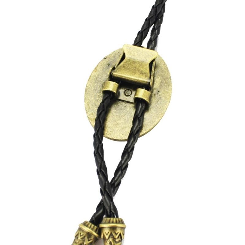 Metal Wolf Bolo Tie Wolf Necktie for Shirt Jeans Western Necklace Braided Shoestring Necktie Bolo Tie