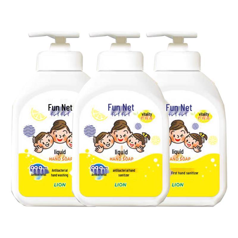 Lion Fun Clean Antibacterial Moisturizing Hand Wash - Lemon Scent 3x500ml Set - Clearance Sale