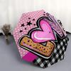 1pc Love Artwork Umbrella with Plastic Handle,Compact & Stylish,Suitable for All Seasons ptys26012