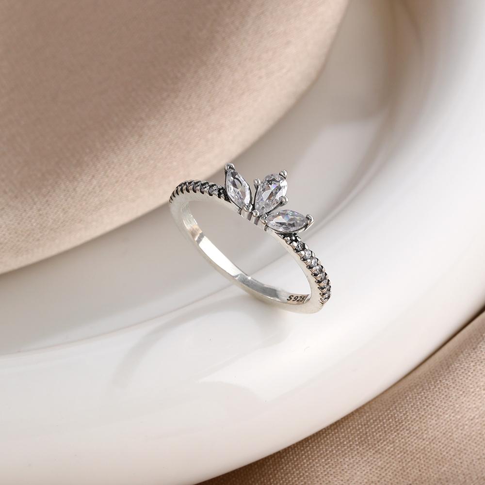 S925 Silver Eternity Band Ring For Women Full Color Zircon Butterfly Crown Firefly Minimalist Stackable Design Wedding Jewelry