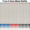 3/20 PCS 11.4cm Threaded Rotary Metal Pen Refills Blue/black/red Ballpoint Pen Rod Signing Pen Refill Office School Stationery