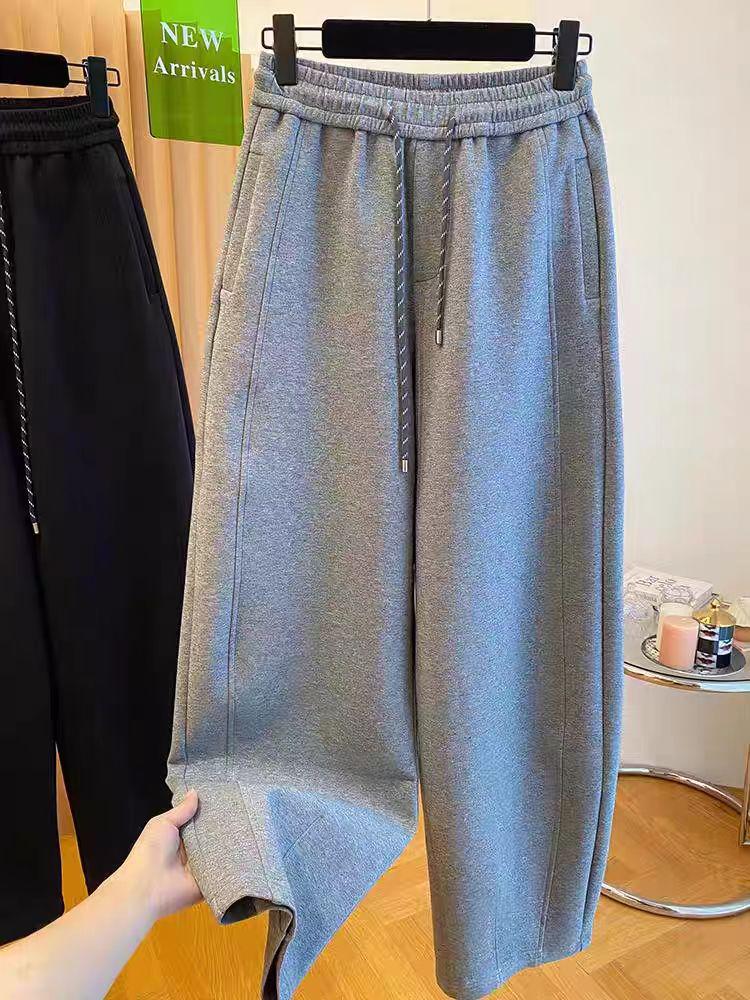 2025 Women's High Waist Wide Leg Sweatpants - Loose, Slimming Plus Size Casual Pants