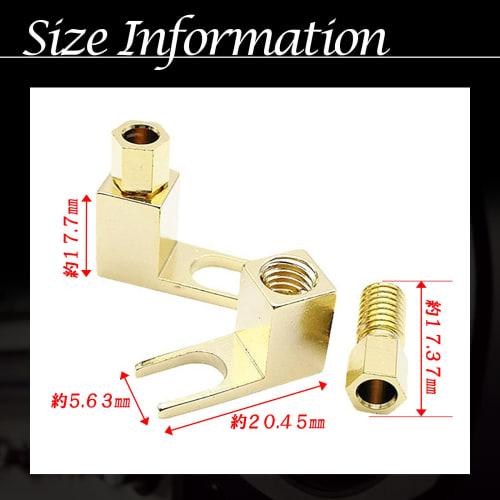 TIGRE BLANC Y-lug Terminal, L-Shaped, Solderless, Banana Plug to Spade Plug Converter, Gold-Plated, Cable Insert, Speaker Connector, Set of 4