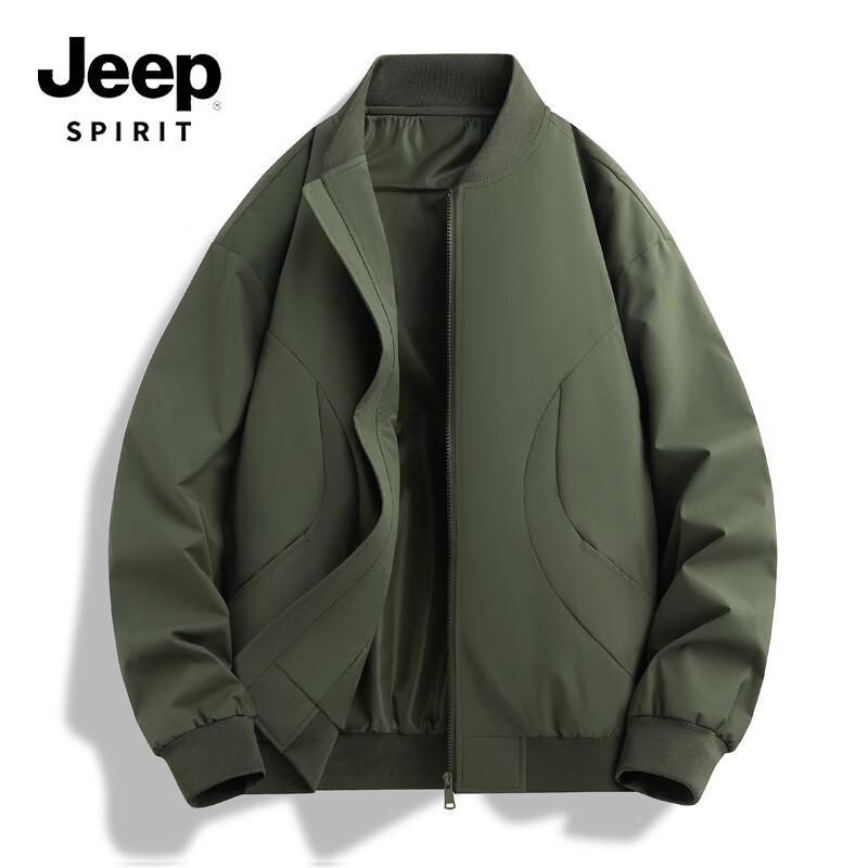 JEEP SPIRIT Men's Stand Collar Baseball Jacket