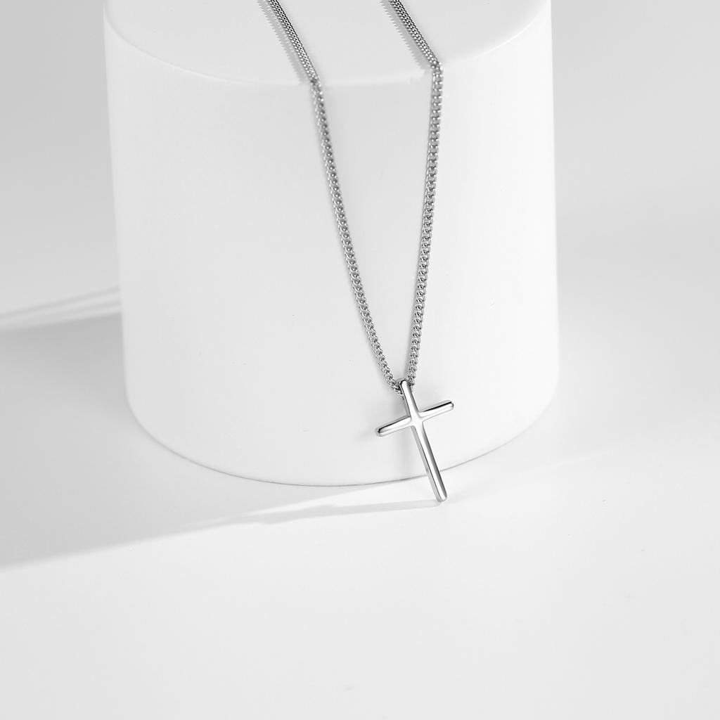 IF ME 1PCS Fashion Light Luxury Cross Pendant Necklaces for Women Gold Silver Color Clavicle Chain Necklace Jewelry