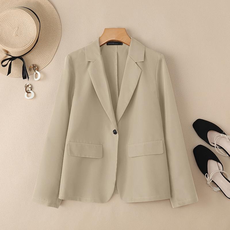 

ZANZEA Женский повседневный кардиган-блейзер тонкий с отложным воротником, свободного кроя, с длинными рукавами 5XL абрикосовый