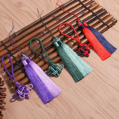 Handmade Jewelry Two-color Tassel Auspicious Knot Polyester Curtain Decoration Ethnic Style Craft Pendant