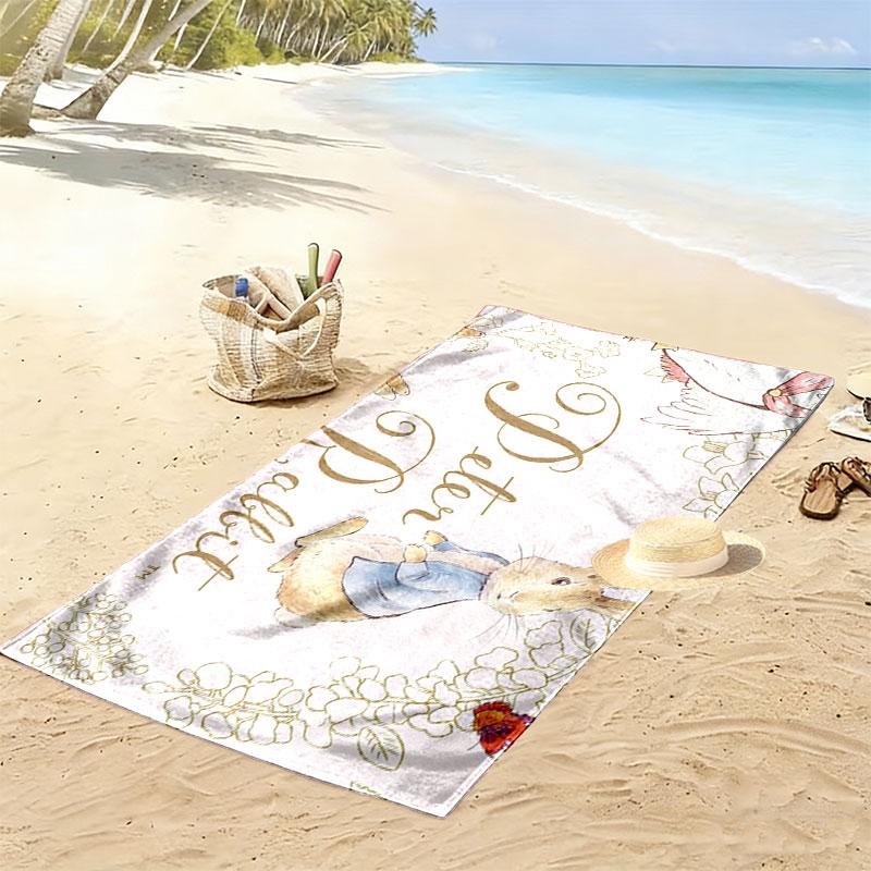Peter Rabbit Art Print Beach Towel, Large Soft Quick Dry Towel for Beach Camping Swimming