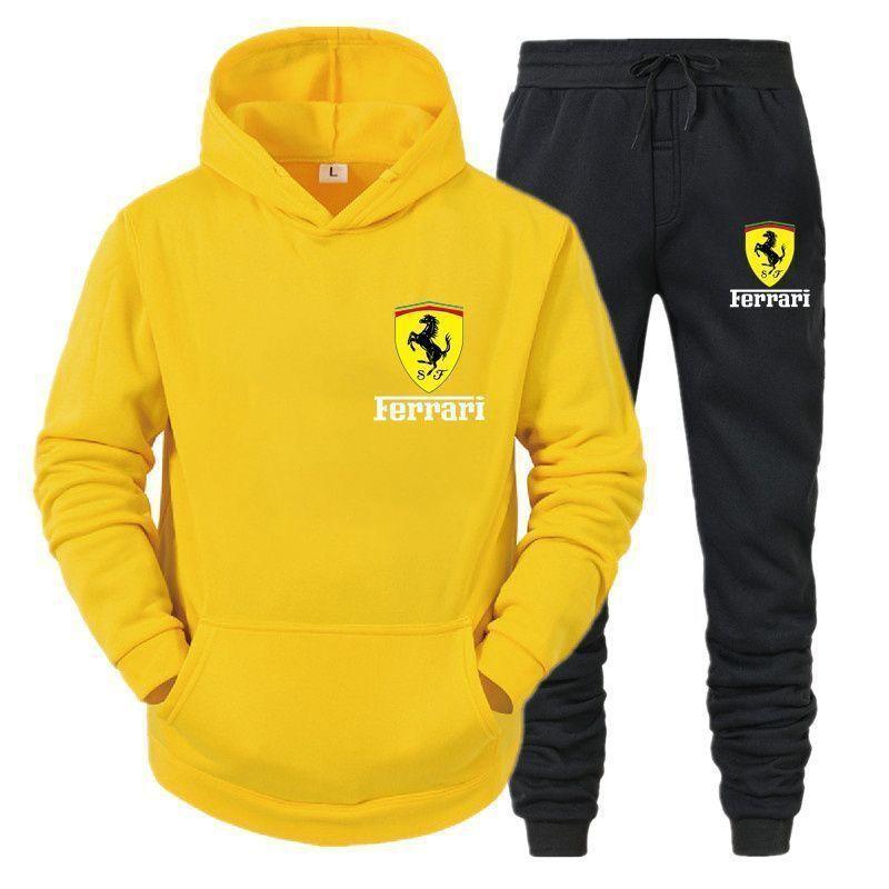 

Ferrari Suit Spring and Autumn Men s and Women s Hooded Sweatshirts Personalized Trendy Casual Pullover Tops XL жовтий