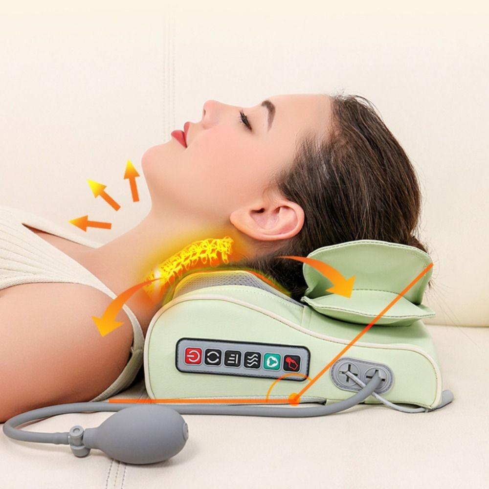 Built-in Heat Neck Massage Pillow Deep Tissue Full Body Massager Neck Shoulder Waist