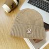 Korean Style All match Knitted Hat Warm Ear Protection Pullover Hat for Women Autumn and Winter Personalized Cold Hat Thickened Plush Hat Small Face