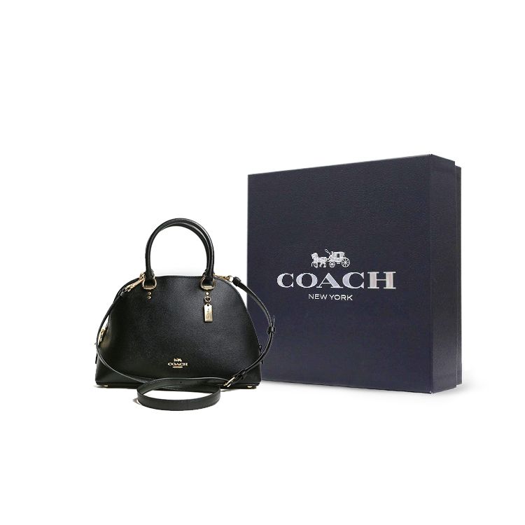Coach Katy 30 Large Capacity Logo Plaque Leather Shell Bag Shoulder Bag Crossbody Bag Tote Bag Women Bags Black 2553-IMBLK