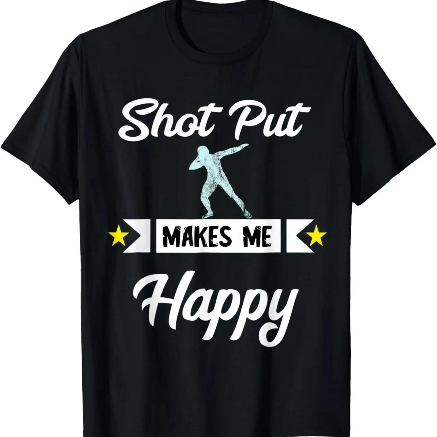 Толкание ядра делает меня счастливым Легкая атлетика Метание Метатель Футболка XXXXXL чёрный