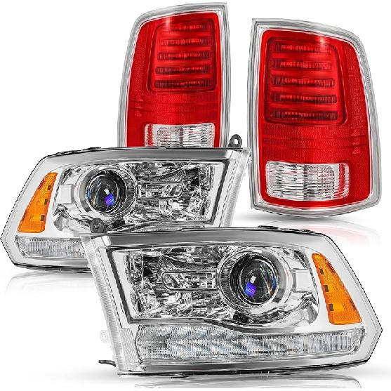 Factory LED Tail Light Assembly Fit for 2013-2018 Dodge Ram 1500/2014-2018 Dodge Ram 2500 3500, Driver and Passenger Side Rear Tail Lamp Pair