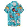 Hawaïaanse Heren Korte Mouw Shirts Strandshirts Heren Shirts Grote Herenkleding Cartoon Dierlijke Patronen Los En Ademend