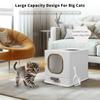 Cat Litter Box with Drawer,Enclosed Plastic Litter Box for Cat with Lid and Scoop,Front & Top Doors,Acrylic Window Little Box