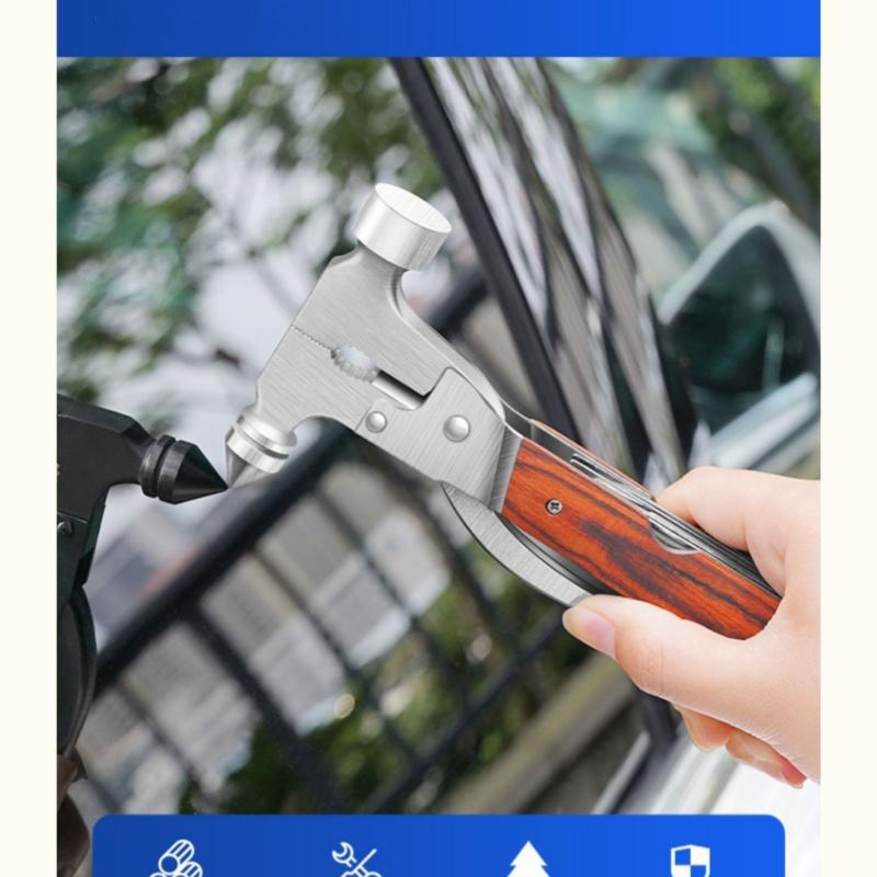 Car Mounted Multifunctional Conical Safety Hammer, Car Escape Tool, Axe Hammer, Mini Safety Life-saving Window Breaking Hammer