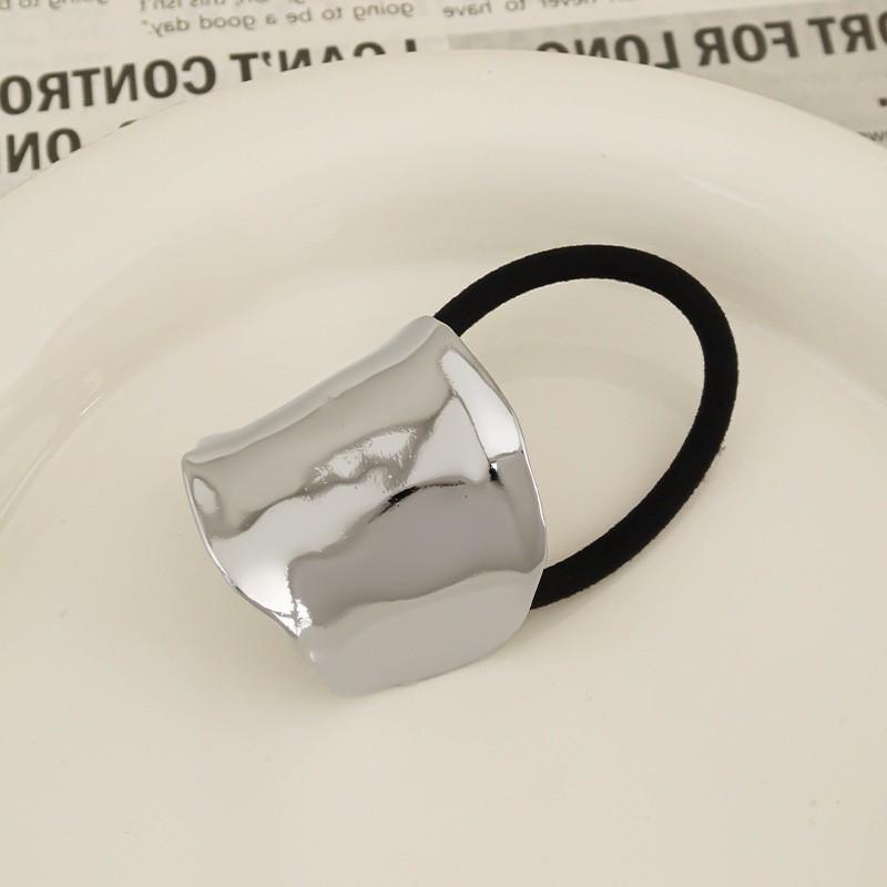 Minimalist Metal Hair Ring - New Korean Style High-End Ponytail Tie Rubber Band.
