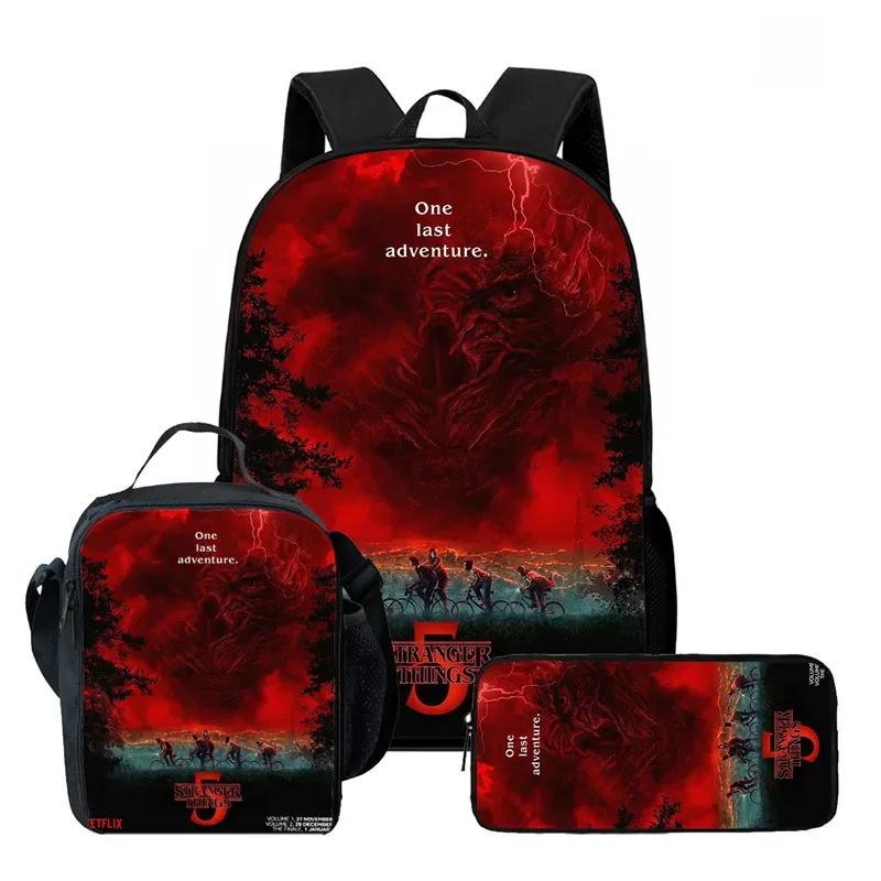 Strangertings Stranger Things Student School Bag Children'S Backpack Satchel Pencil Case