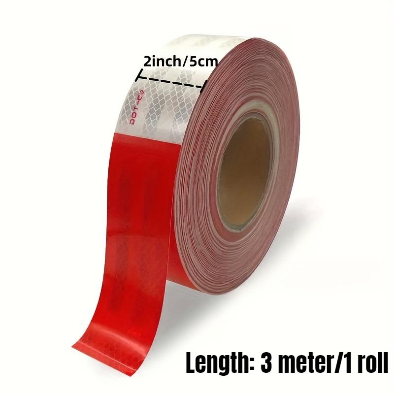 1/2Rolls DOT-C2 High Visibility Reflective Tape, Self-Adhesive Red White Warning Strip for All Vehicles