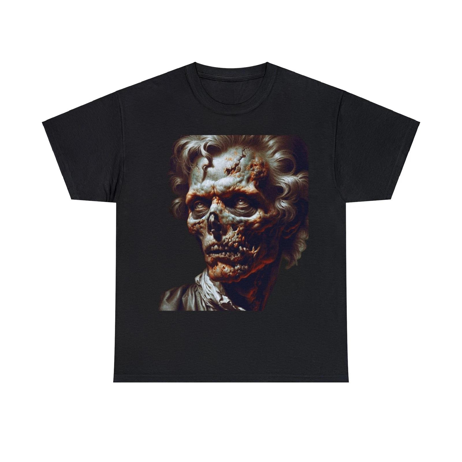 Unisex Adult Horror Zombie T Shirt Baroque Undead Masterpiece Streetwear Art Tee 2XL