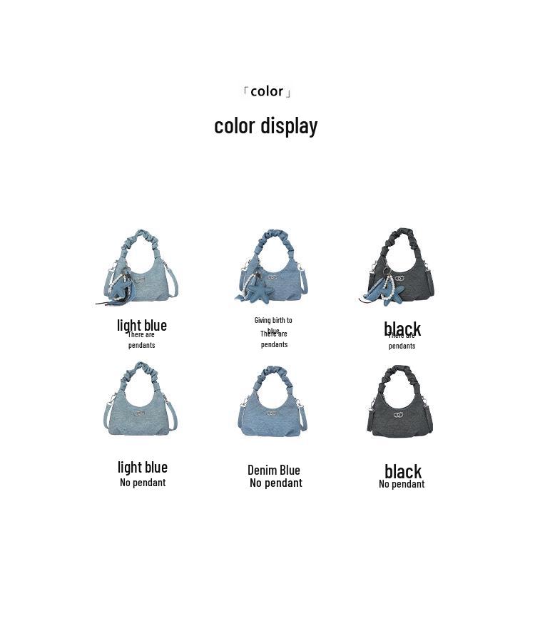 High-End Women's Denim Pleated Dumpling Tote Bag - Autumn/Winter 2026 Collection