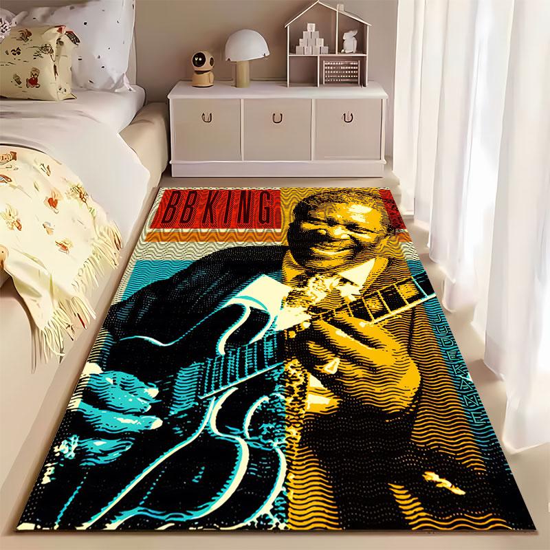 Blues Guitarist Art Print Suitable As a Non-slip Mat for the Living Room or Bedroom Sofa