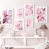 Pink Rose Peony Dahlia Lily Flowers Wall Art Canvas Painting Nordic Posters And Prints Wall Pictures For Living Room Girl Decor