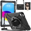 4 in 1 Detachable Mech-style Drop-resistant Wrist Strap Stand Case for IPad A16 11th 10th with Long Rope Soft Silicone Cover