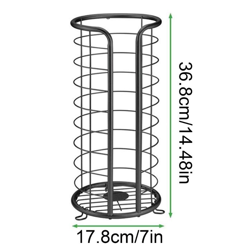 Elegant Floor Standing Tissue Rack Iron Kitchen Roll Paper Holder Space Saving for Modern Decoration