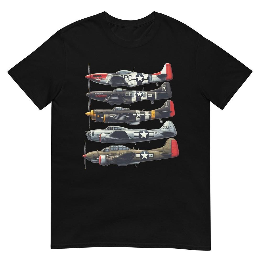 Ww2 P51 Mustang Military Aircraft Airplane Memorabilia Tshirt