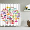 Cartoon Animals Deer Zebra Butterfly Pattern Bathroom Shower Curtains Fabric Waterproof Polyester Bath Curtains with 12 Hooks