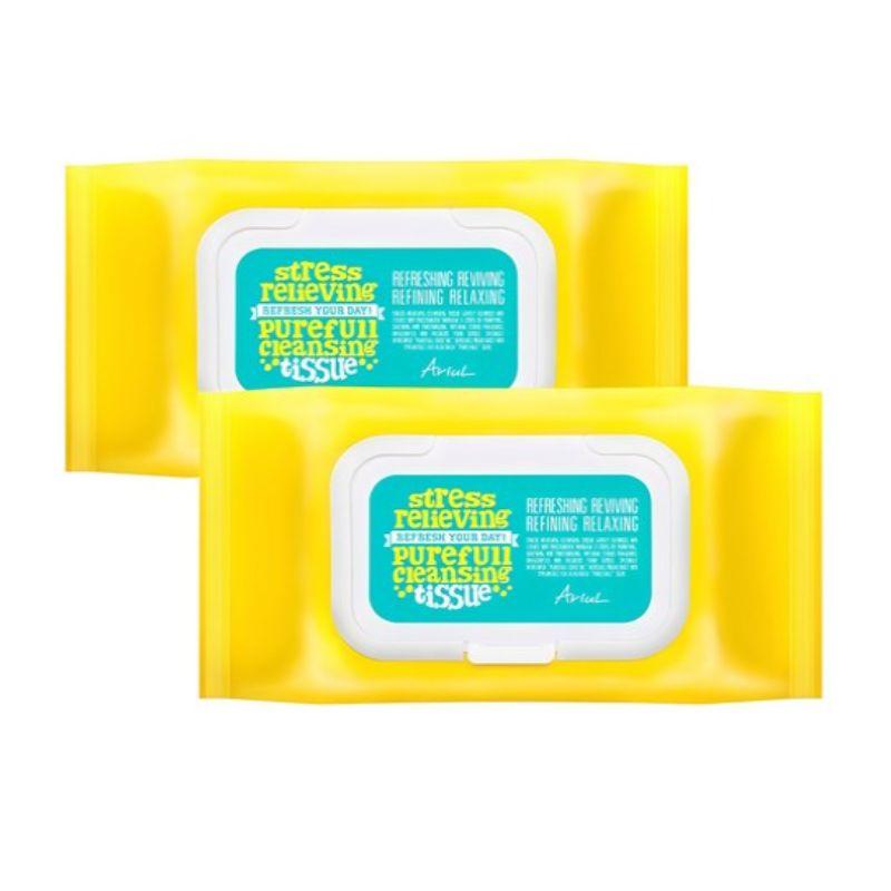 ARIUL Stress Relieving Pureful Cleansing Tissue (80 Sheets × 2 Packs)