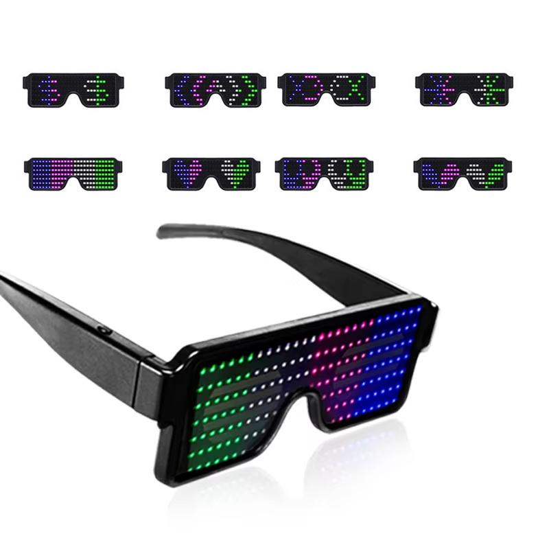 LED Bril Licht Op Dynamische Feestgunst Bril Festival Kerstmis USB Oplaadbaar LED Rave Gloeiend Knipperende Bril