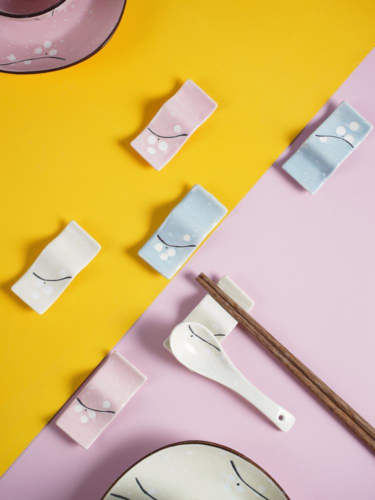 Japanese Ceramic Chopstick and Spoon Rest for Home and Restaurant Use