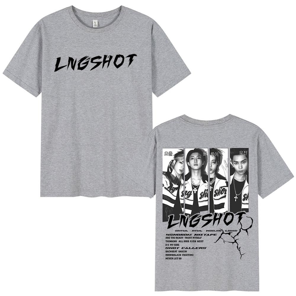 Korean Kpop Lngshot OHYUL RYUL WOOJIN LOUIS Tshirt Unisex Women Clothing Fashion Hip Hop Short Sleeve Tshirt Cotton Top Fan Gifts