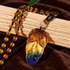 Imitation Glass Pendant Chinese Style Versatile Necklace Crystal Sweater Chain