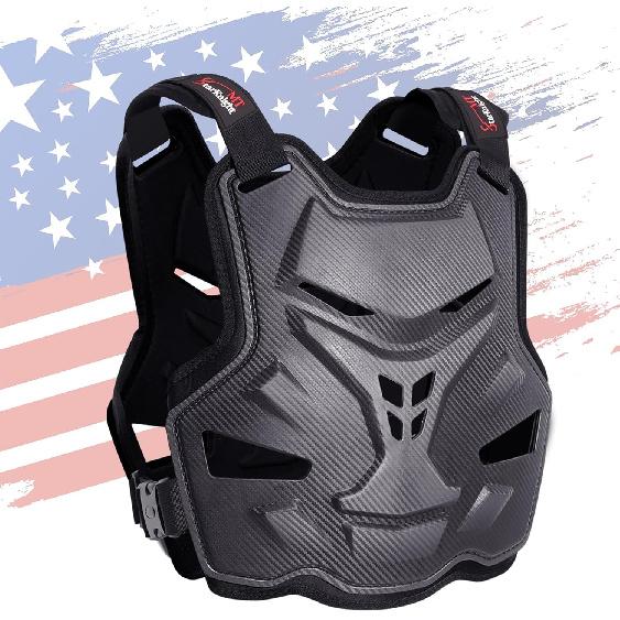 StarknightMT Motorcycle Chest Armor Lightweight Adult Men Motocross Chest Protector, Adjustable Body Armor Vest For Motocross Riding Road Racing