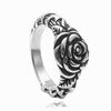 Vintage Floral Titanium Steel Ring for Women – Punk Stainless Steel Flower Design, Unique Fashion Jewelry