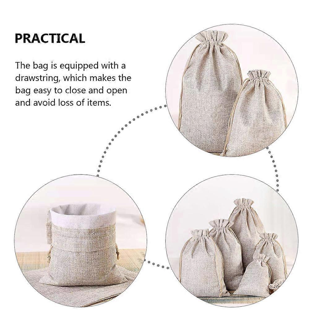 Beige Small Drawstring Bags Jewelry Pouch for Storage 60Pcs
