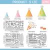 3Pcs 3 Styles Party Hat Carbon Steel Cutting Dies Stencils for DIY Scrapbooking Photo Album Decorative Embossing Paper Card Mixed Shapes 87x160x0.8mm