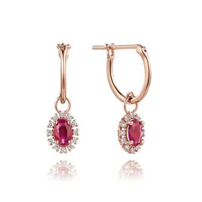 Red Bell Ruby One-Touch Earrings_221700023
