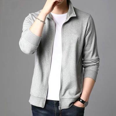 Männer Frühling Herbst Einfarbig Jacke Mantel Revers Langarm Taschen Zipper Knopfleiste Mantel Lässig Slim Fit Outwear Streetwear