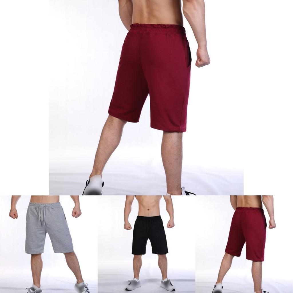 Soft Casual Drawstring Mens Shorts Plain Athletic Running Training Bottoms