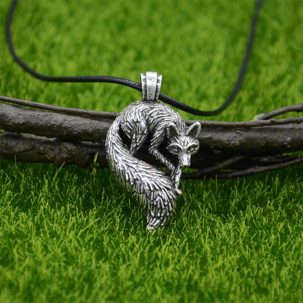 Slavic Fox Pendant Animal Viking Jewelry Necklace Men Accessories Goth Jewlery