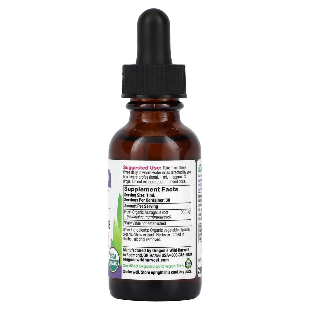 Oregon'S Wild Harvest, Organic Astragalus, 1 Fl Oz (30 mL) (1,000 Mg Per Serving)